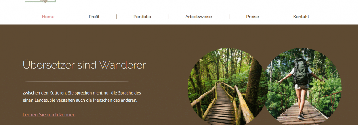 Website Übersetzerin Screenshot